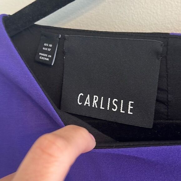 Carlisle Blue Black Gray Color Block 3/4 Sleeve Midi Sheath Dress Women’s 10 - Picture 4 of 11